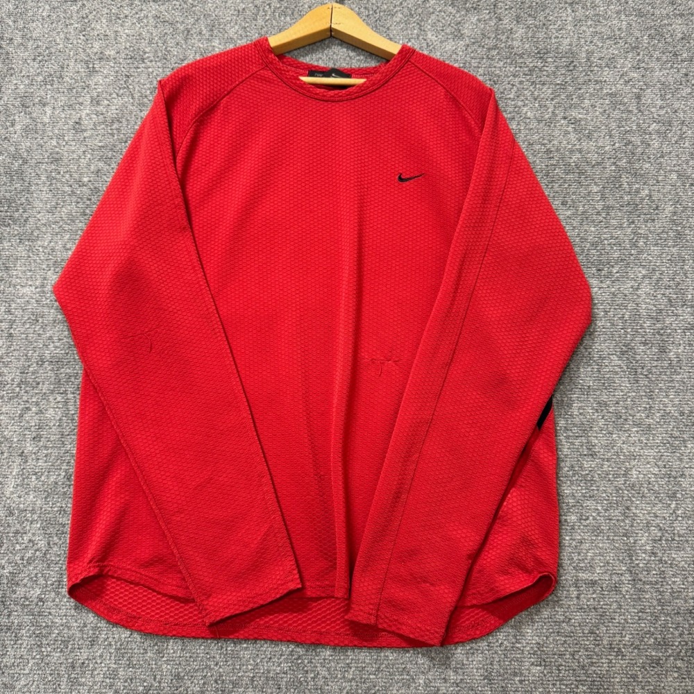 Nike Sphere Sweatshirt Men's Large‎ 2000's Thrashed Active Wear Red Y3K